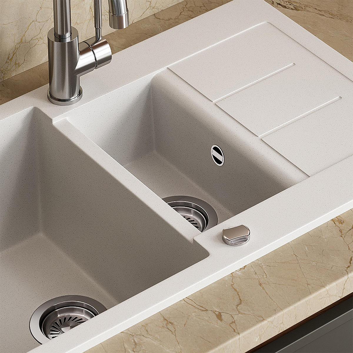 UMYVADLO Seattle Bílá - bílá, keramika (80/20/50cm) - Bergstroem