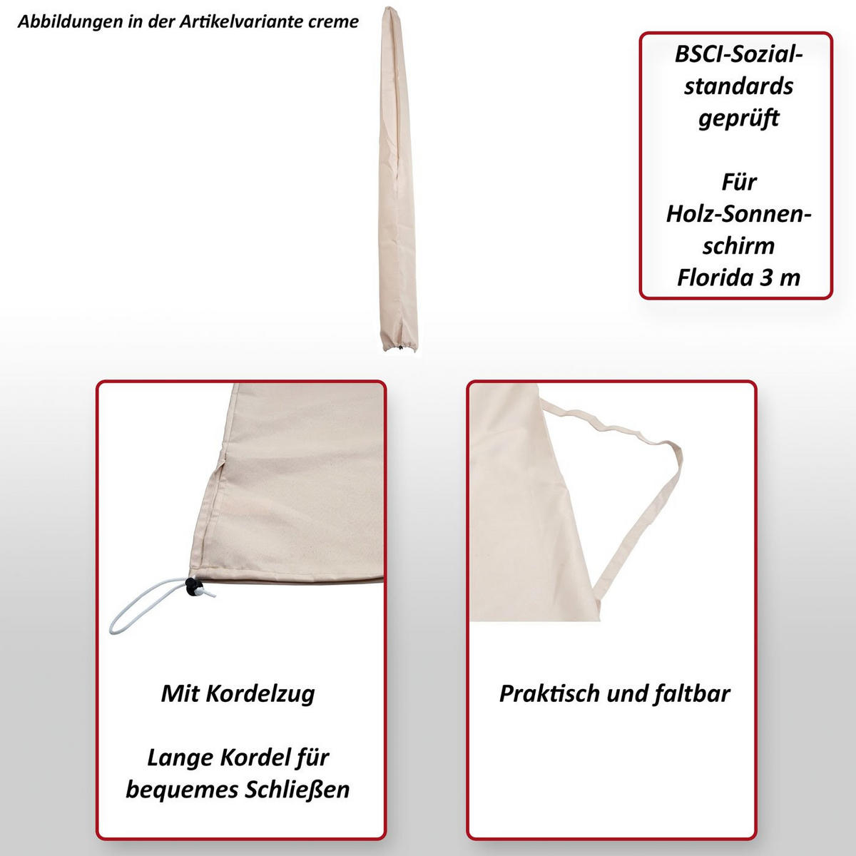 SCHUTZHÜLLE FÜR SONNENSCHIRM Anthrazit - Anthrazit, Textil (31/185/31cm) - MCW