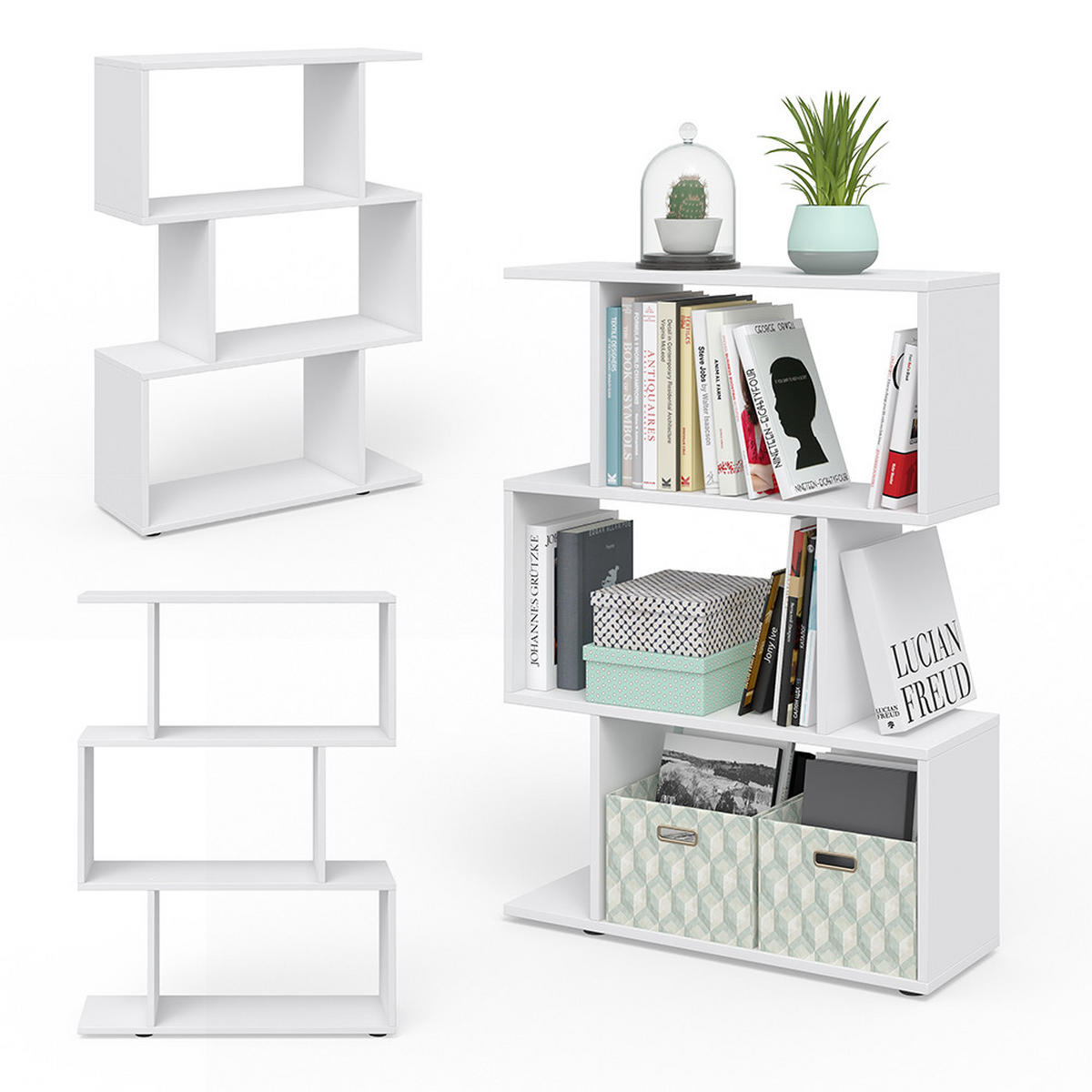 RAUMTEILER Levio Weiß 70 x 97.4 cm - Weiß, Holzwerkstoff (70/97.4/23.8cm) - Vicco