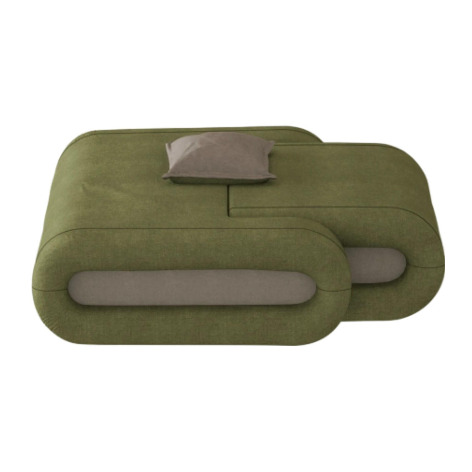 SOFA umwandelbar in Bett grün - Grau/Grün, Textil (110/88/130cm) - Vercart