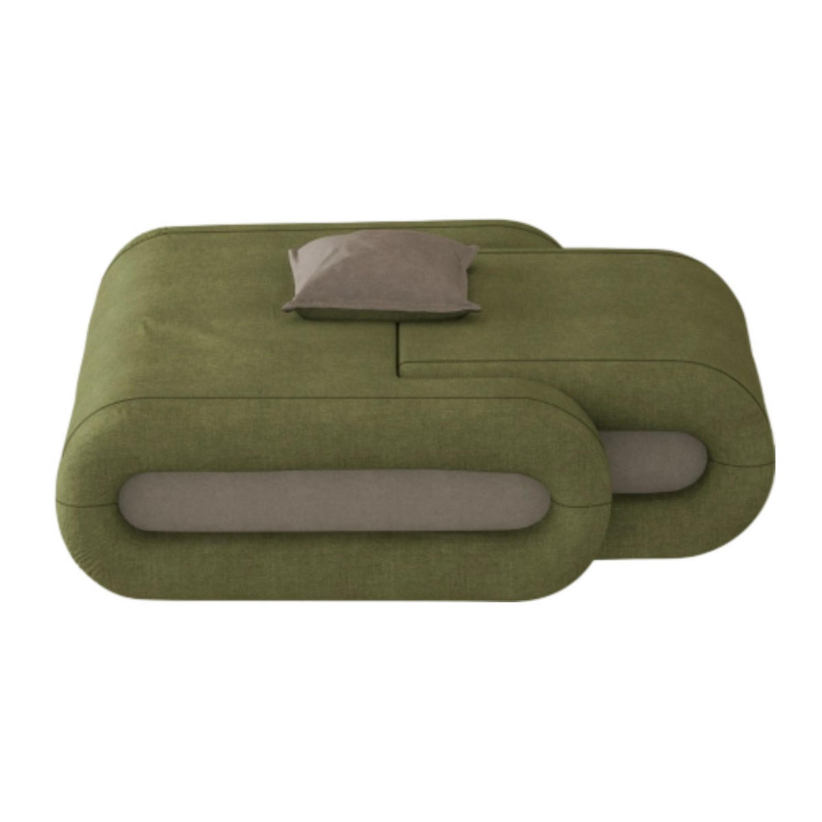 SOFA umwandelbar in Bett grün - Grau/Grün, Textil (110/88/130cm) - Vercart