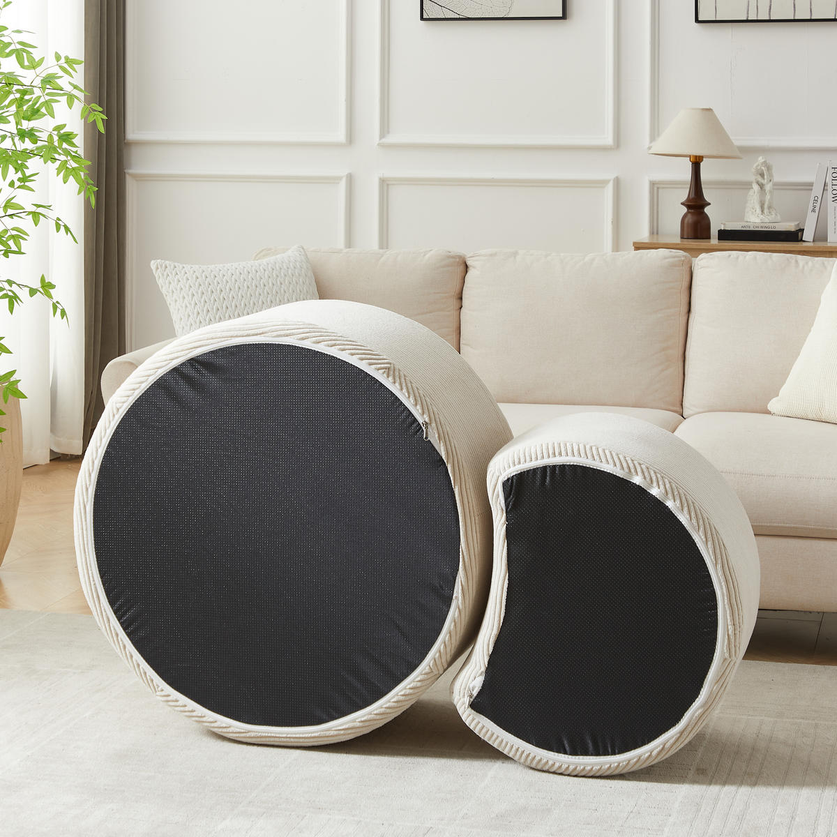 COUCHTISCH DE-04 2er-Set Beige - Beige, Textil (126/45/40cm) - ComfortXL