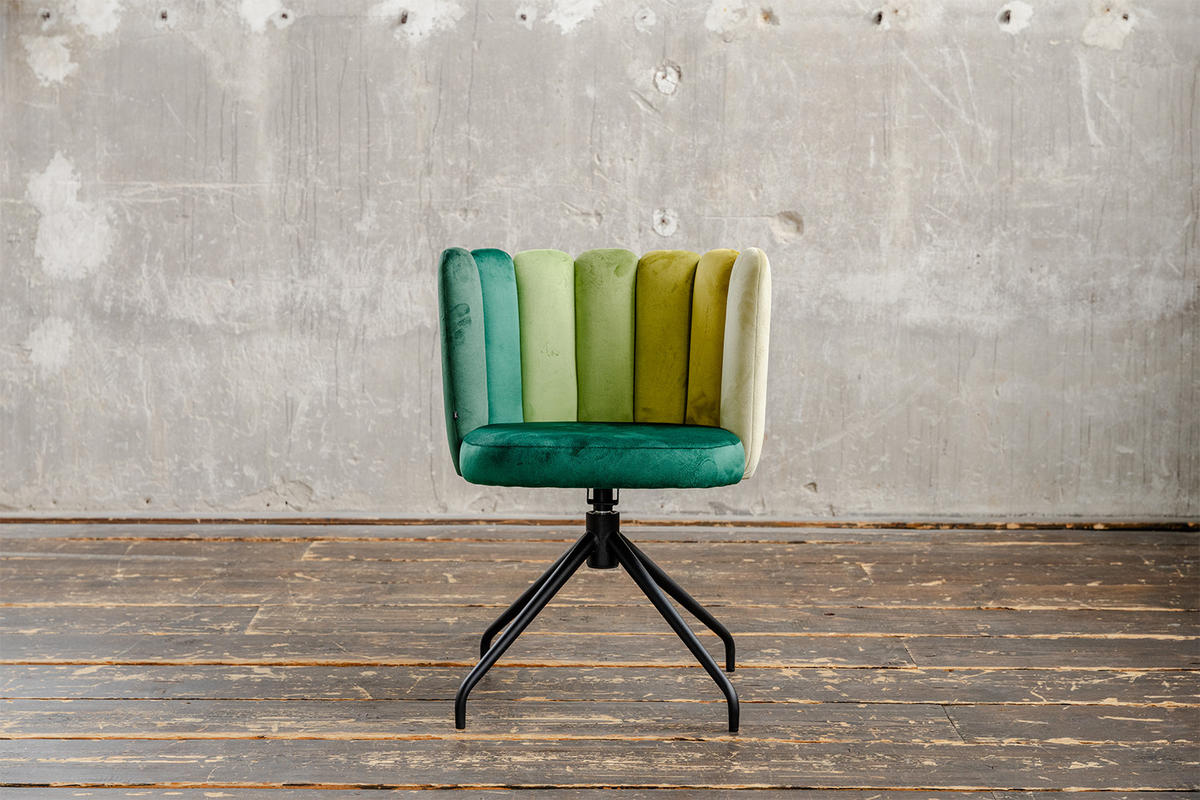 ESSZIMMERSTUHL JADA Grün Velvet Drehbar (360°) - Grün, Kunststoff/Textil (58/79/55cm) - KAWOLA