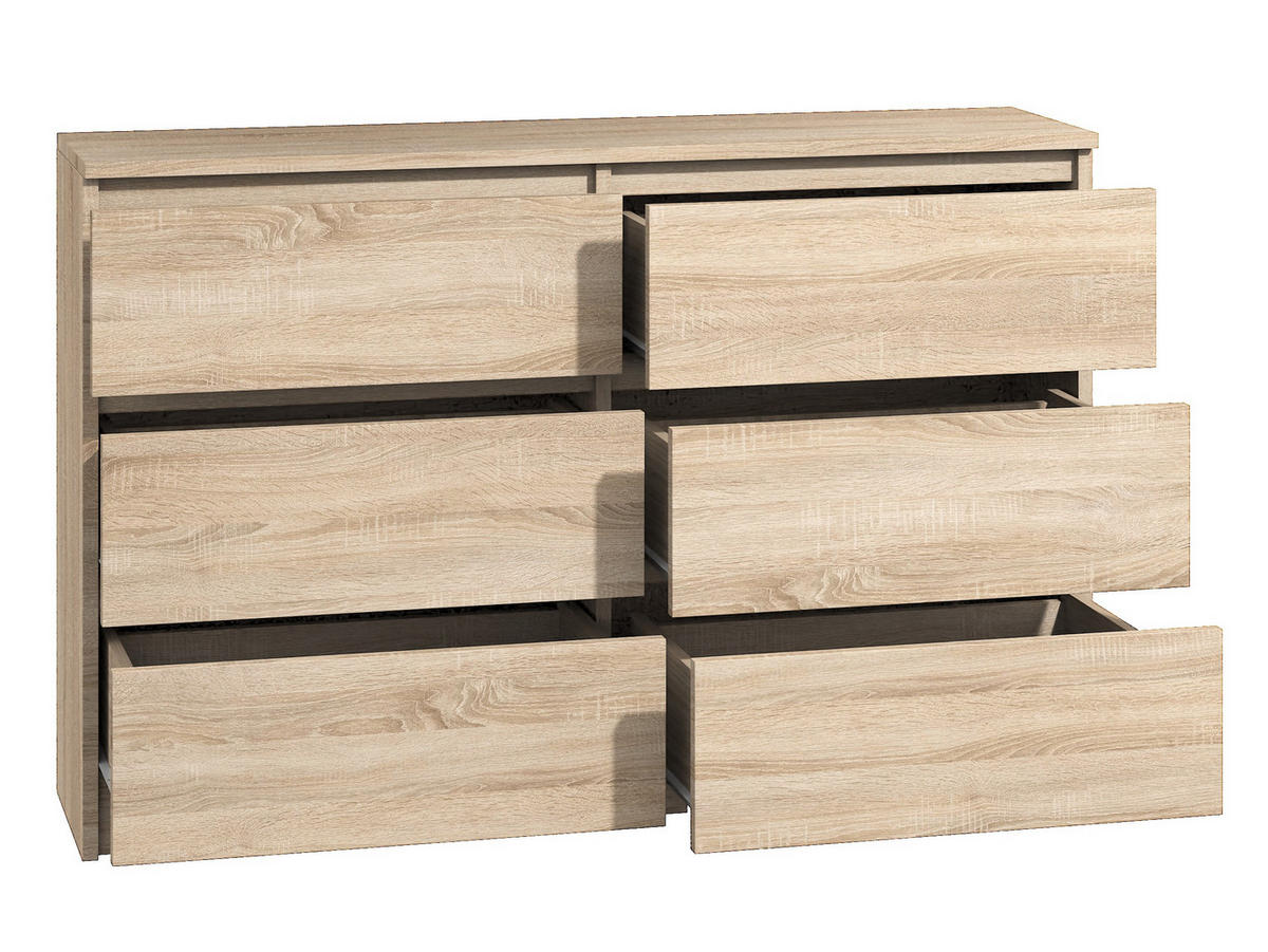KOMMODE bella6 140 Sonoma - Sonoma Eiche, Holzwerkstoff (140/76/35cm) - roe furniture