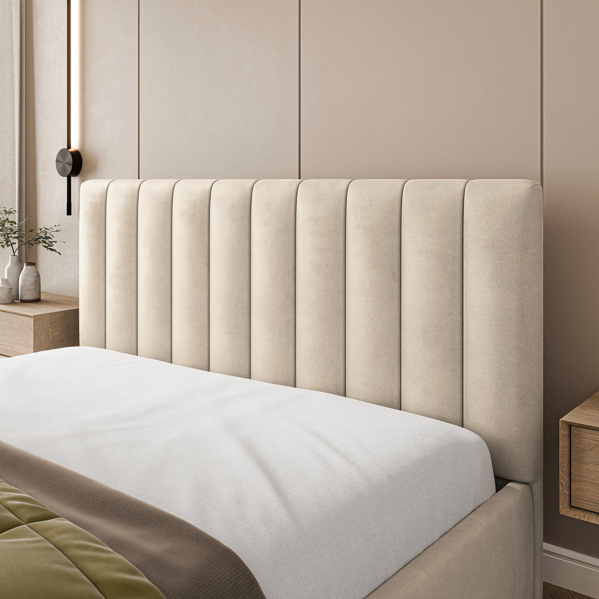 POLSTERBETT DEMERA MGV 120x200 cm mit Bettkästen - Beige - Beige, Holz (120/200cm) - MASSENO