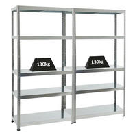 SCHWERLASTREGAL Steel Eagle 2er-Set mit 2x 180x90x40 cm Fachlast 130 kg Verzinkt - Silberfarben, Metall (180/180/40cm) - PROREGAL
