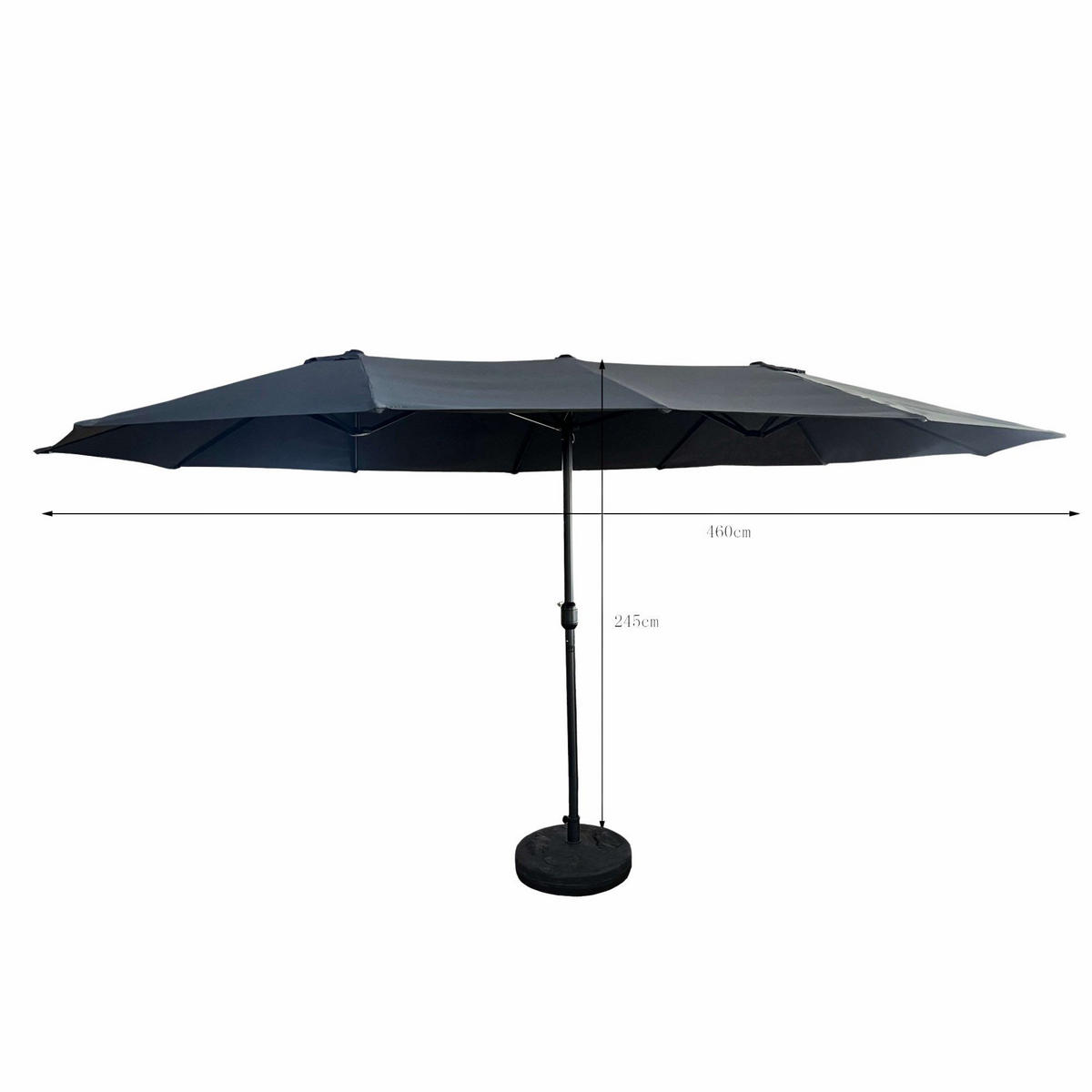 SONNENSCHRIM Grau 245/460 cm - Schwarz/Grau, Metall (460/270cm) - Akord