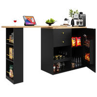 SCHRANK mit drehbaren Seitenregalen 105 x 39 x 102 cm Schwarz - Schwarz, Holz (39/104/138cm) - Beauniv