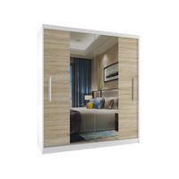 SCHWEBETÜRENSCHRANK Verona ME, Weiß/Sonoma Eiche Matt, 133 cm, mit Spiegel & 4 Schubladen - Sonoma Eiche, Holz (133/216/60cm) - B BELINI GROUP