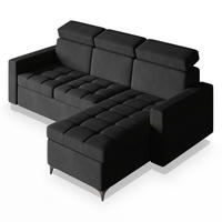 ROHOVÁ SEDAČKA KAME černá - černá, kov/dřevo (227/168cm) - MASSENO