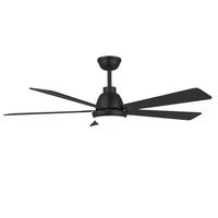 LED-DECKENVENTILATOR Cosmo, Schwarz, 132cm, Dimmbar - Schwarz, Glas (132/132/37cm) - KOSILUM