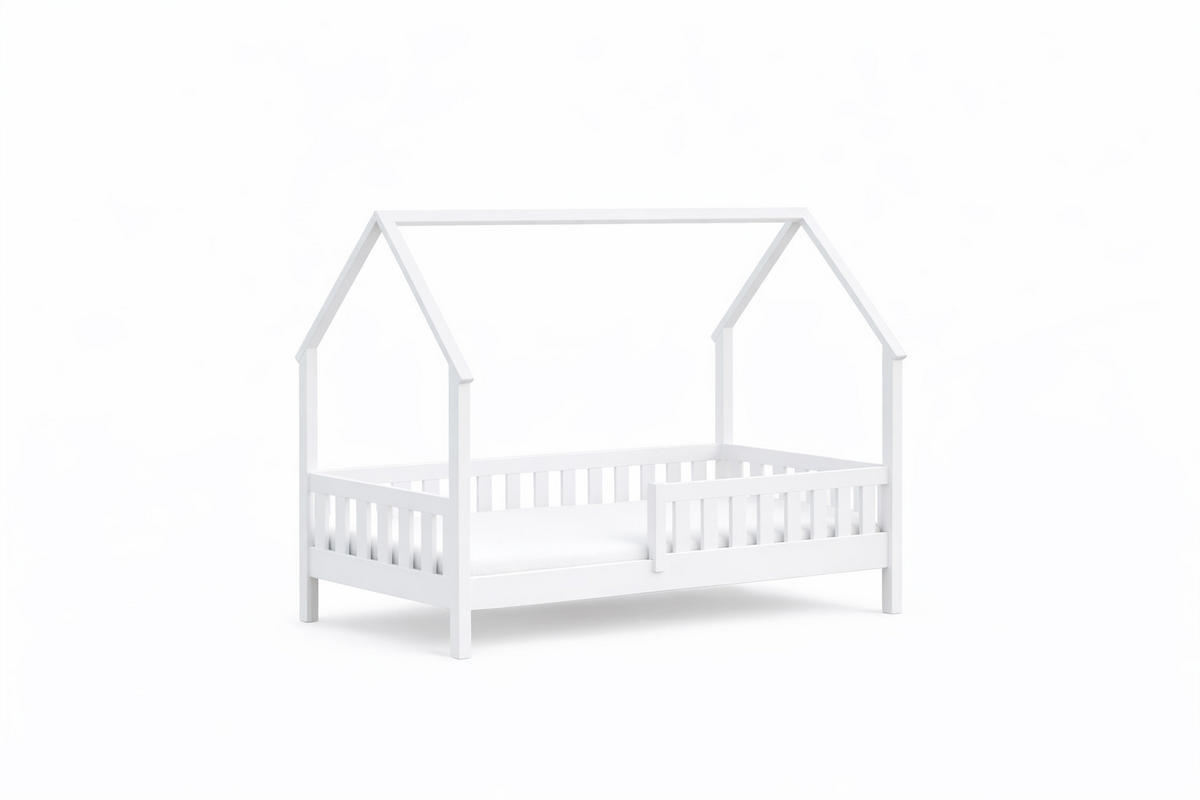 HAUSBETT 160x80 weiß - Weiß, Holzwerkstoff (80/160cm)