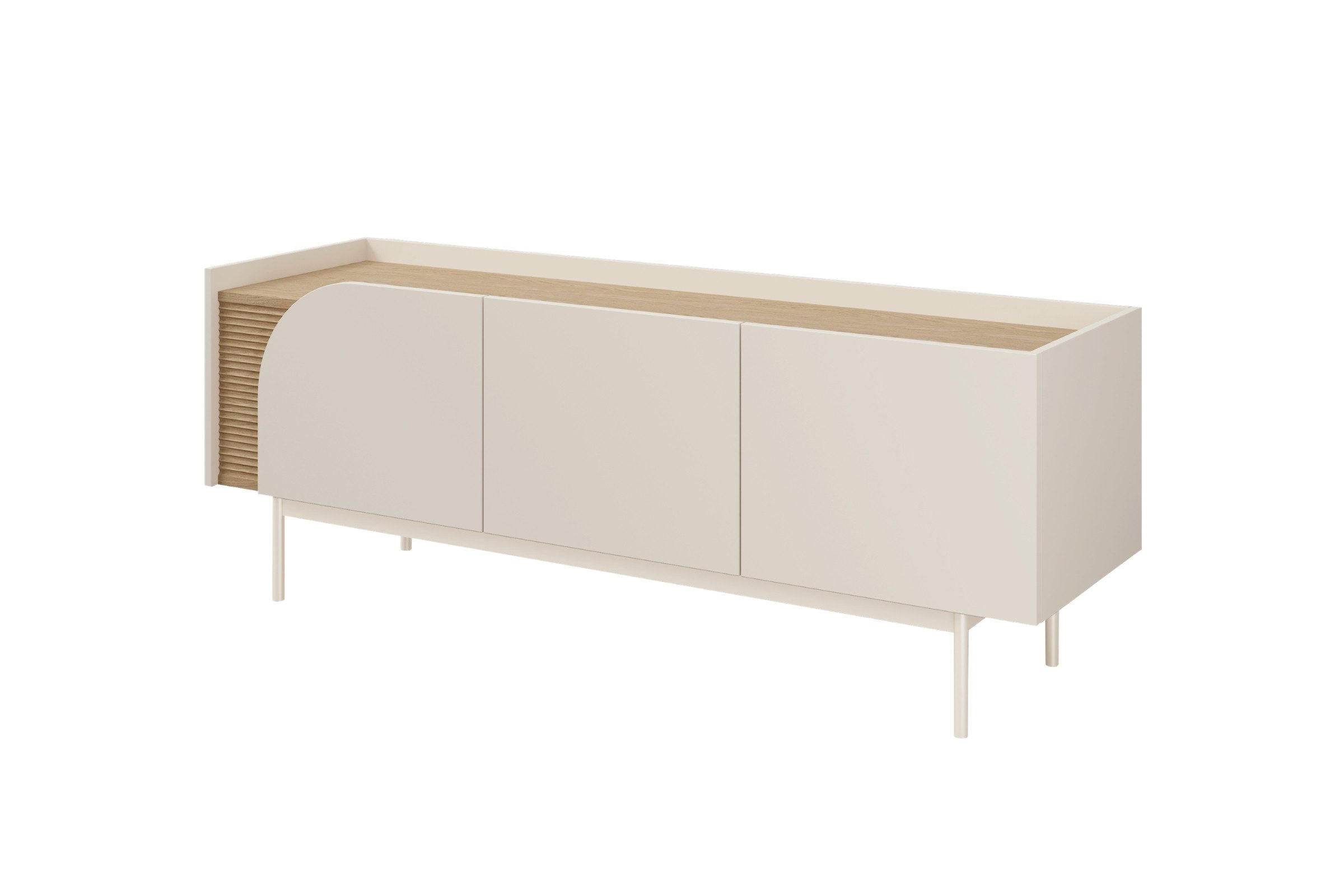 TV-LOWBOARD CARLO 10 147/54/42 cm in Macadamia / Frühlingseiche - Kaschmir, Holzwerkstoff (147/54/42cm) - Deine Möbel 24
