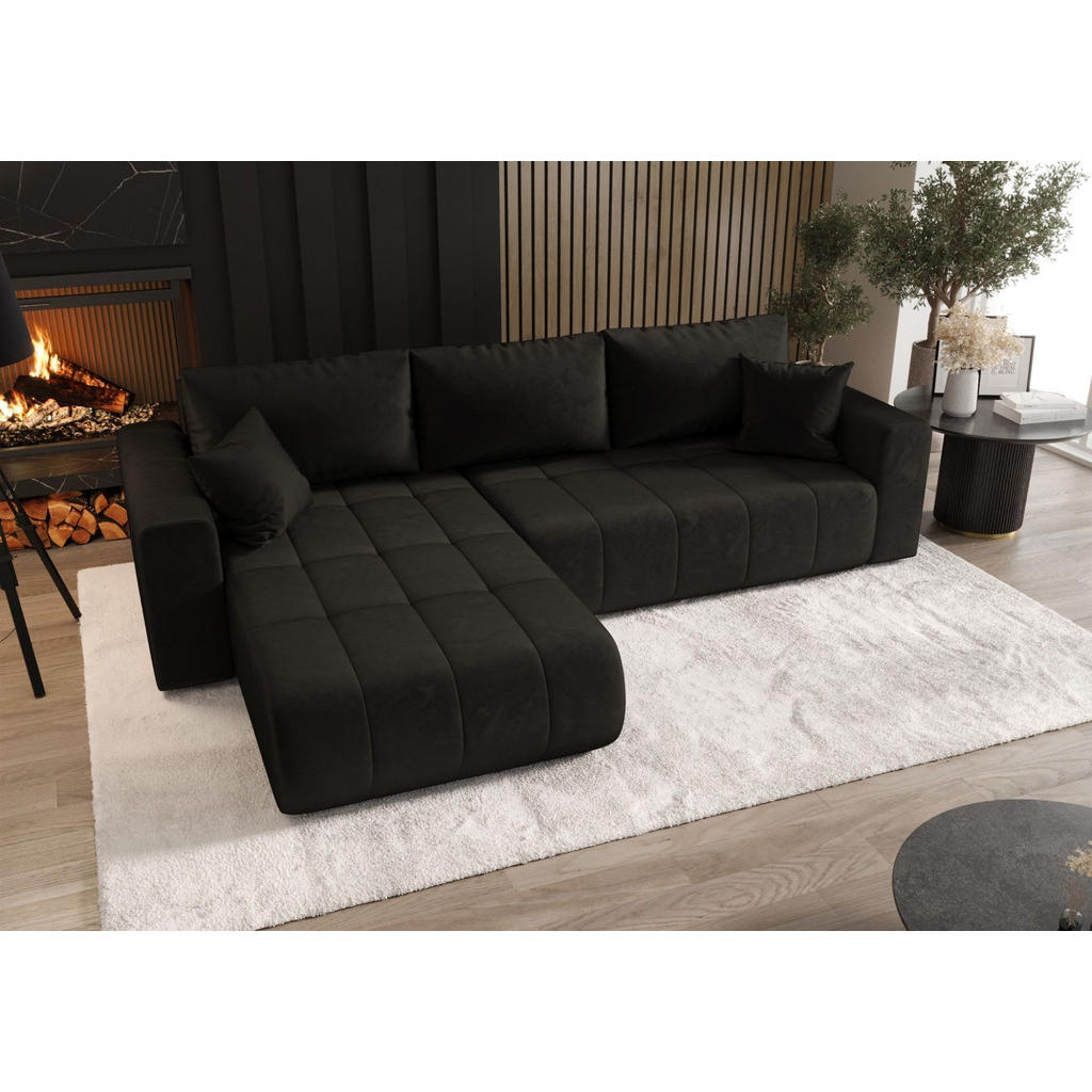 Thumbnail - Fun Möbel Ecksofa, Dunkelgrau, Textil, Ottomane links, 280x185 cm, Wohnzimmer, Sofas & Couches, Wohnlandschaften, Ecksof...