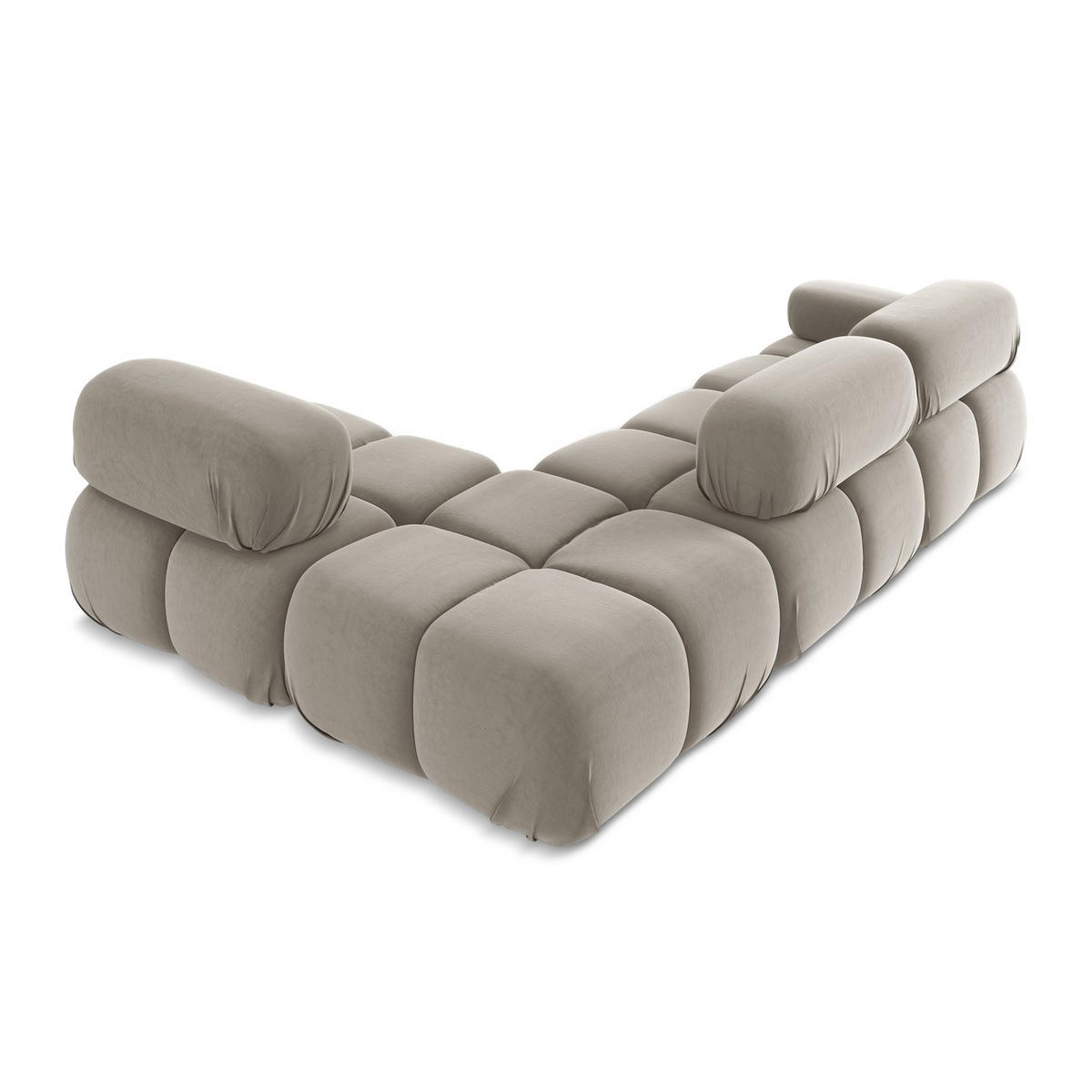 ECKSOFA Rechts Samt Stoff Grau - Taupe/Lila, Kunststoff/Textil (285/190cm) - LaMiaSofa