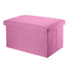 SITZBANK Faltbar in Leinen Optik 78/38/38 cm (Pink) - Pink, Textil (78/38/38cm) - Intirilife