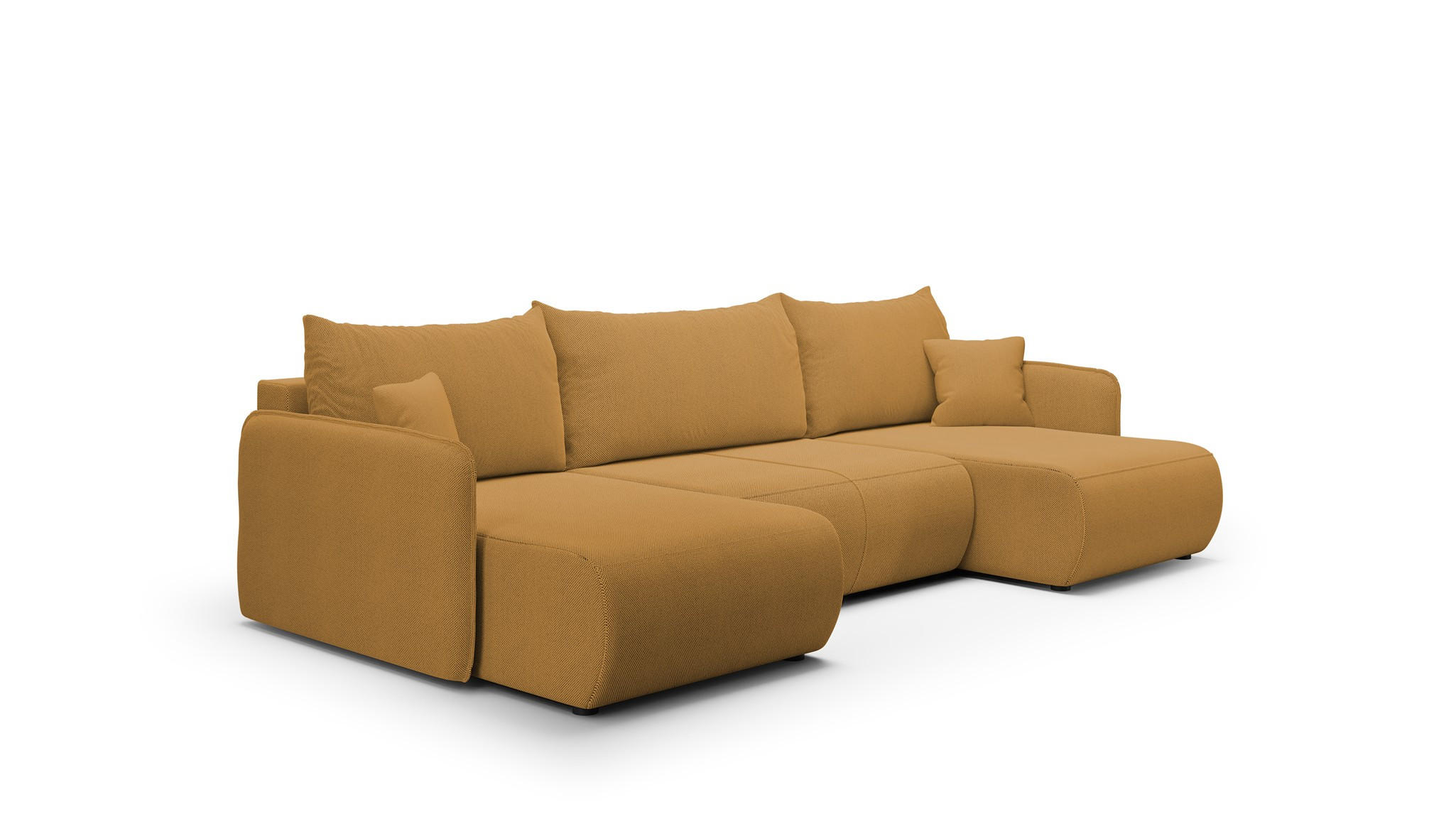 WOHNLANDSCHAFT Calgary - Gelb, Holzwerkstoff/Textil (290/86/148cm) - Fun Möbel