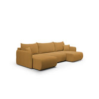 WOHNLANDSCHAFT Calgary - Gelb, Holzwerkstoff/Textil (290/86/148cm) - Fun Möbel