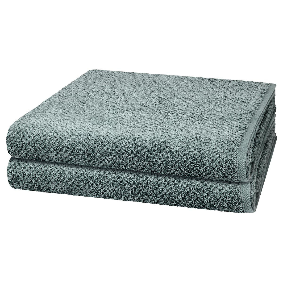 DUSCHTUCH Pure 2er-Set - Dunkelgrün, Textil (80/150cm) - Cawö