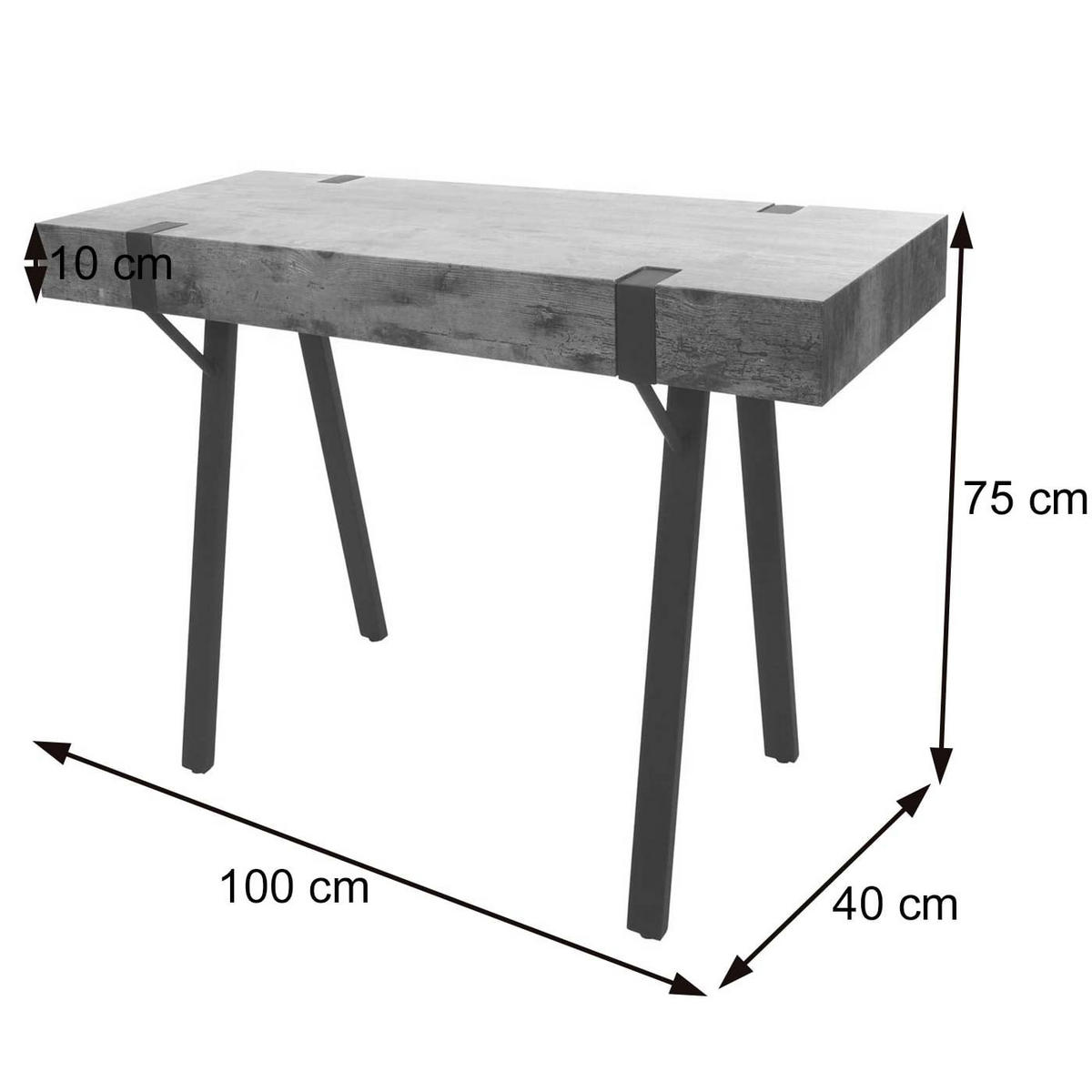 KONSOLENTISCH eckig Grau - Grau, Holz (40/100/75cm) - Jamb