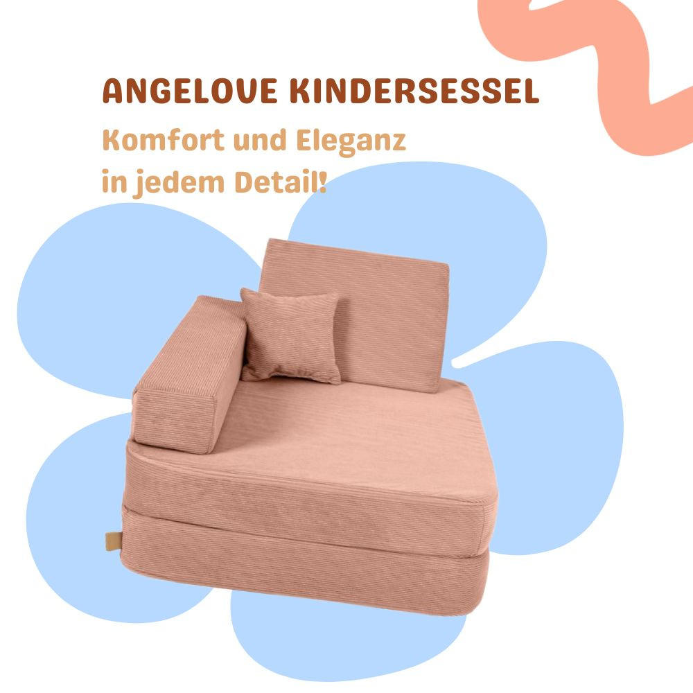 KINDERSESSEL, Angelove, Cordsamt, Ziegel - Dunkelorange, Textil (80/24/80cm)