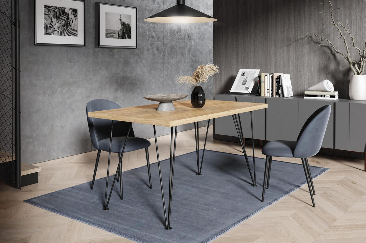 ESSTISCH ROSE Eiche hell 80x220x76 cm - Eichefarben, Holzwerkstoff (220/80/76cm) - FURNLUX