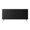 KOMMODE Oval Schwarz 172 cm - Goldfarben/Schwarz, Holzwerkstoff/Metall (172/84/38cm) - Selsey