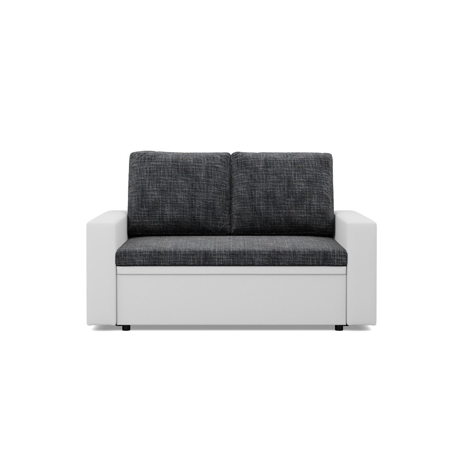 SOFA 2-SITZER MIT SCHLAFFUNKTION LUNA, Schwarz + Grau - Schwarz/Grau, Textil (148/90/87cm)