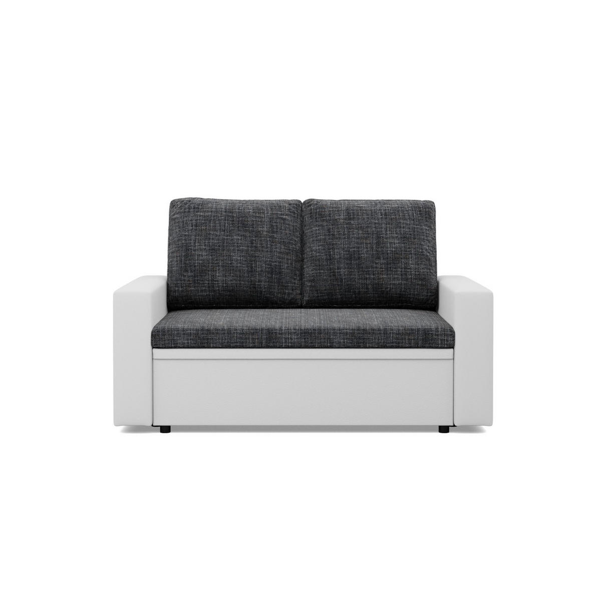 SOFA 2-SITZER MIT SCHLAFFUNKTION LUNA, Schwarz + Grau - Schwarz/Grau, Textil (148/90/87cm)