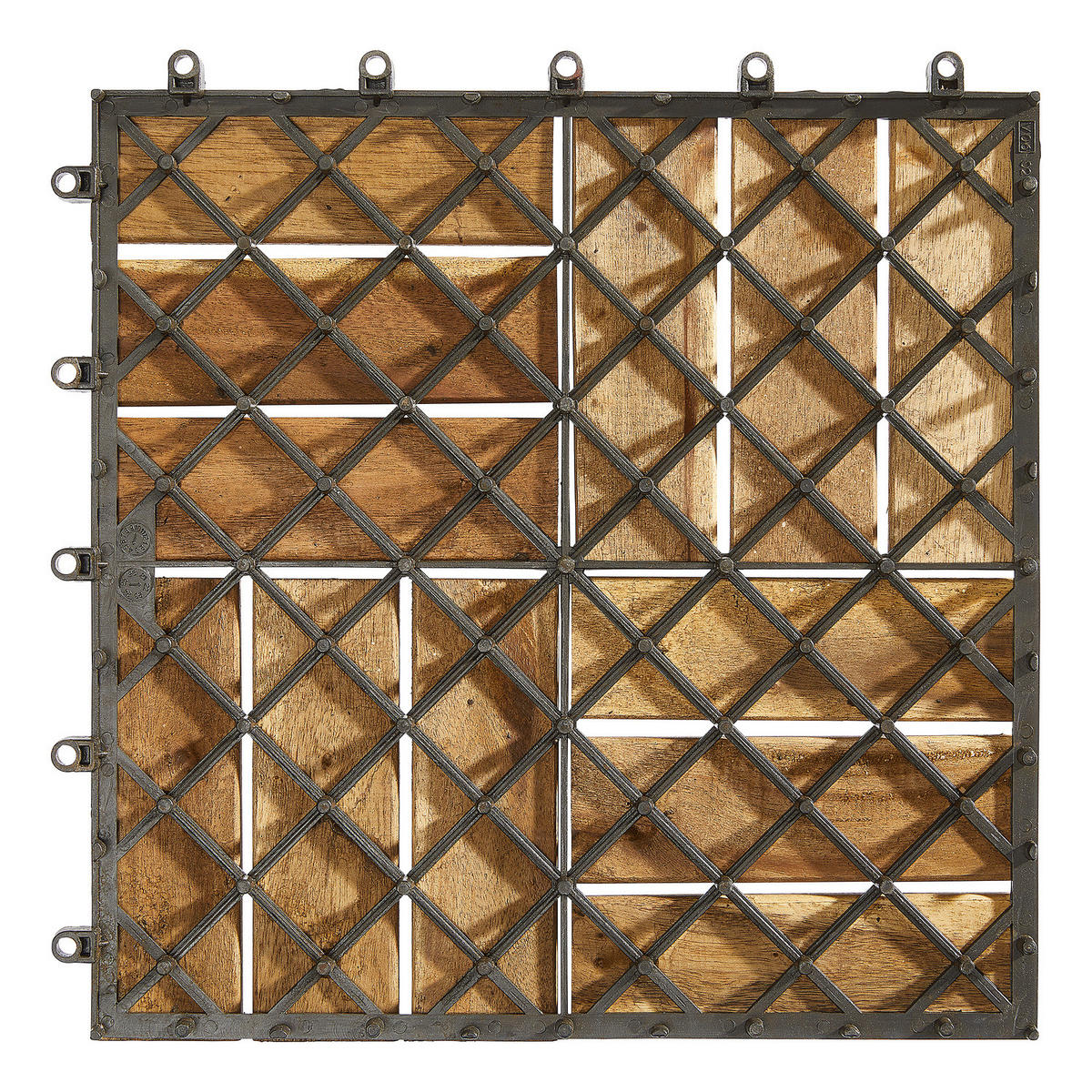 TERRASSENFLIESE - 33er-Set - Akazie massiv - Akaziefarben, Holz/Kunststoff (30/30/2.4cm) - home24