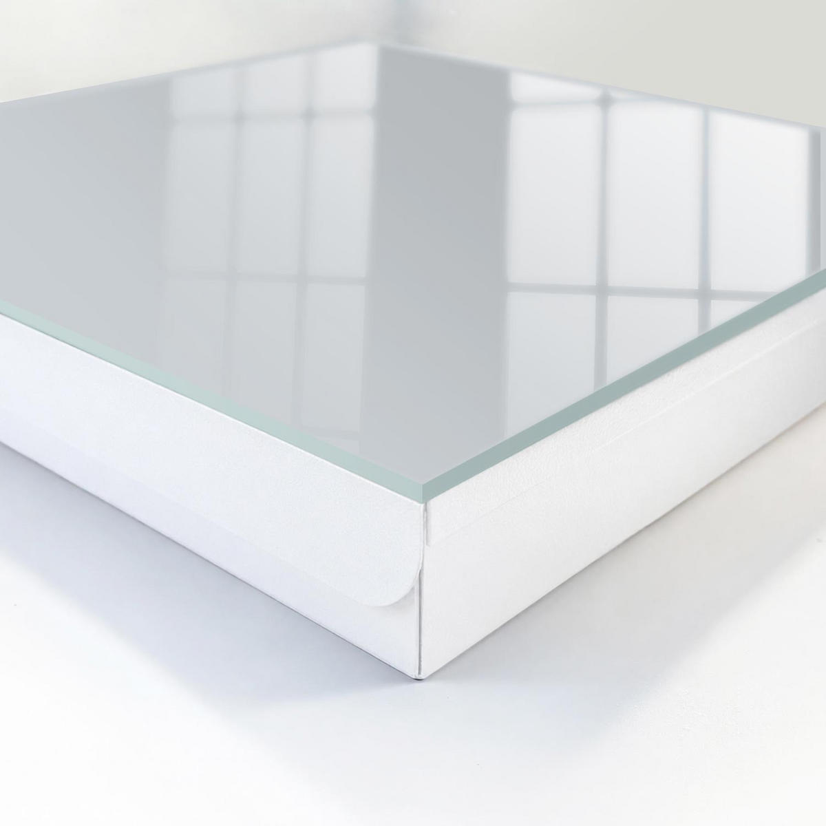 SCHLÜSSELBOX Weiß 30x30 cm – Türöffnung nach rechts - Hellgrau - Grau, Metall (30/30/5cm) - TULUP