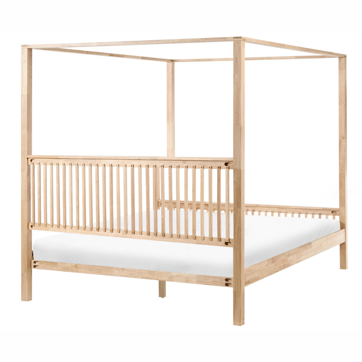 HIMMELBETT 180/200 cm Hellbraun Harfleur - Hellbraun, Holz (180/200cm) - Beliani