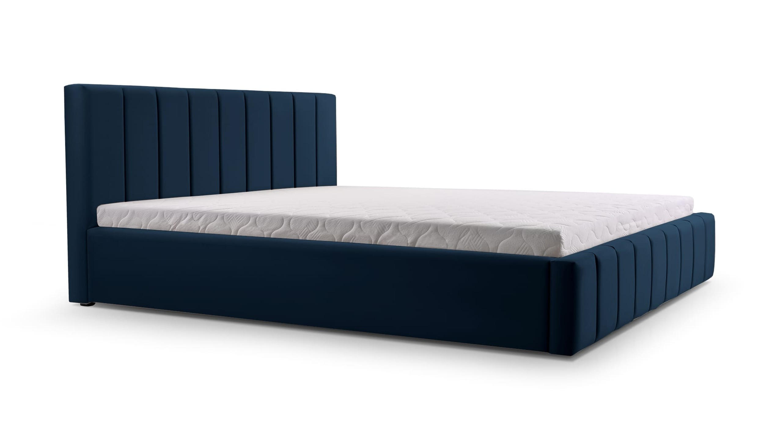 POLSTERBETT Bett 01 - 180x200 - Marine - Dunkelblau, Holz/Textil (180/200cm) - Möblo