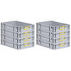 EUROBOX 8x Nextgen Color 12x40x60cm 23 Liter Griffe Gelb Geschlossen - Gelb, Kunststoff (40/12/60cm) - PROREGAL