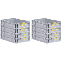 EUROBOX 8x Nextgen Color 12x40x60cm 23 Liter Griffe Gelb Geschlossen - Gelb, Kunststoff (40/12/60cm) - PROREGAL