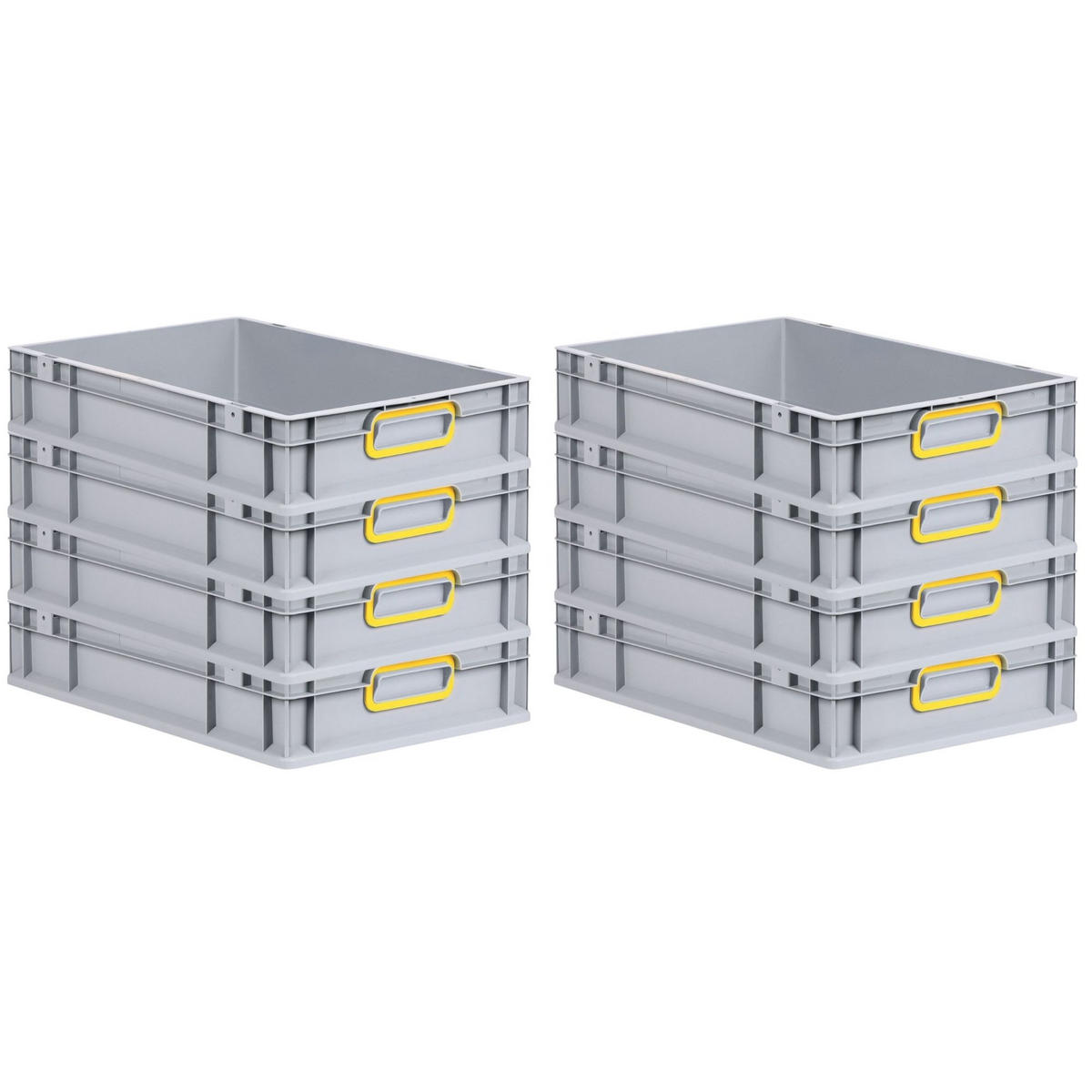 EUROBOX 8x Nextgen Color 12x40x60cm 23 Liter Griffe Gelb Geschlossen - Gelb, Kunststoff (40/12/60cm) - PROREGAL