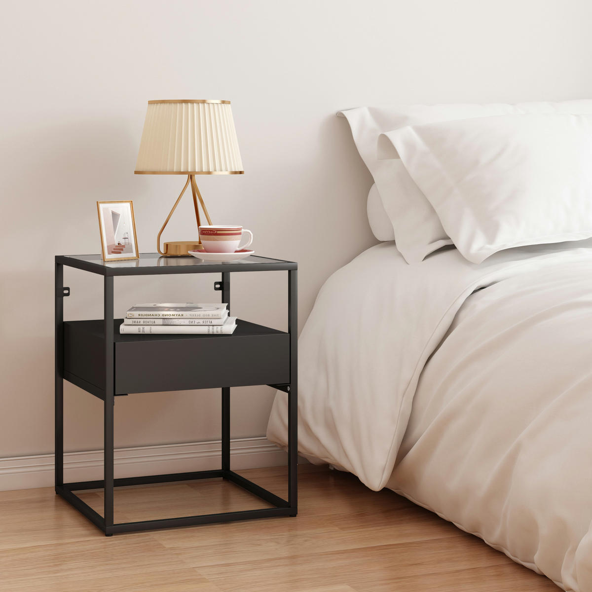 BEISTELLTISCH Vissenbjerg - Schwarz, Metall (40/40/51cm) - [en.casa]