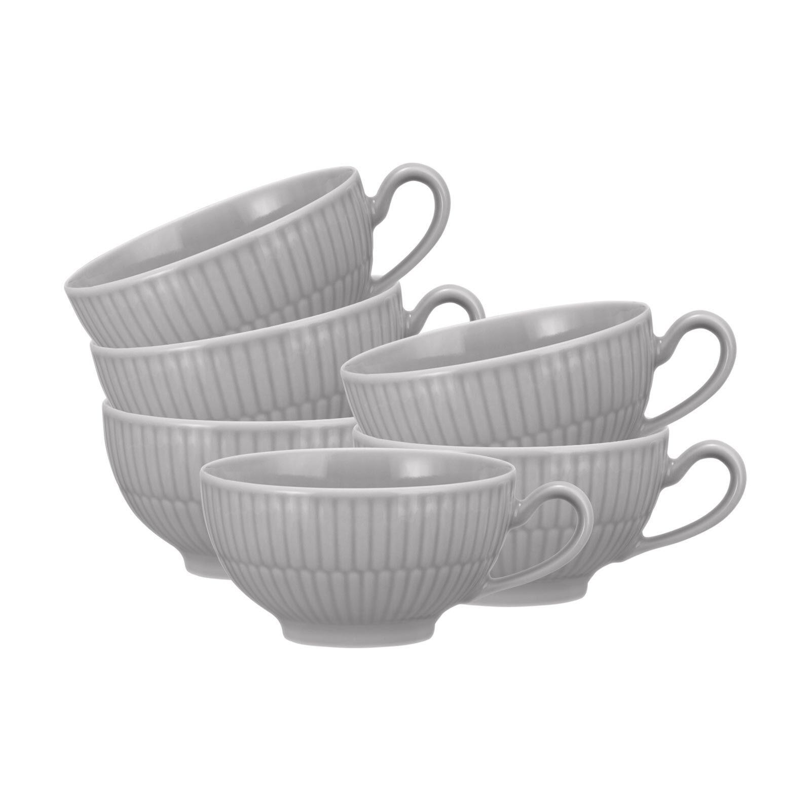 TEETASSEN Amina Silbergrau 0,22 l 6er Set - Grau, Keramik (0.22L) - Seltmann Weiden