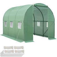 FOLIENGEWÄCHSHAUS, 343 x 200 x 200 cm, grün - Grün, Kunststoff (200/200/343cm) - tectake