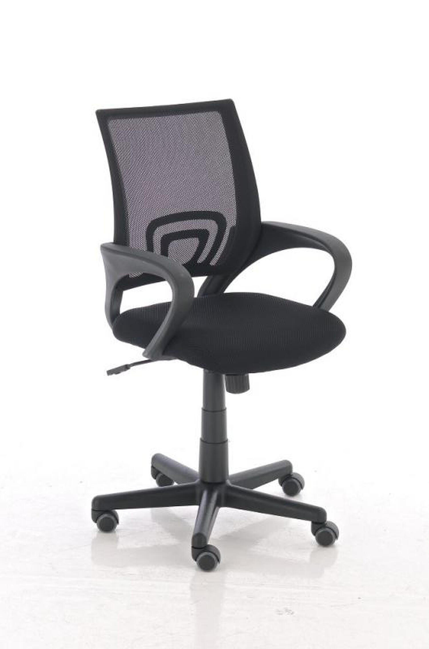 BÜROSTUHL Genf mit Netzbezug, Schwarz - Schwarz, Kunststoff/Textil (56/100/54cm) - TPFLiving