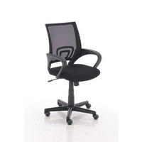 BÜROSTUHL Genf mit Netzbezug, Schwarz - Schwarz, Kunststoff/Textil (56/100/54cm) - TPFLiving