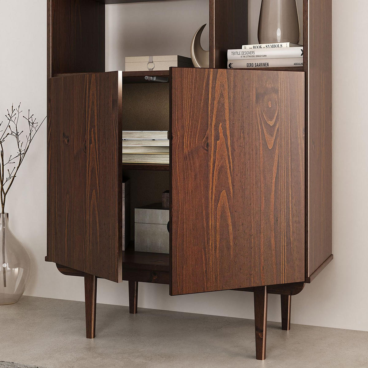 HIGHBOARD SIMONA - Nussbaumfarben, Holz (80/133/37cm) - IDIMEX