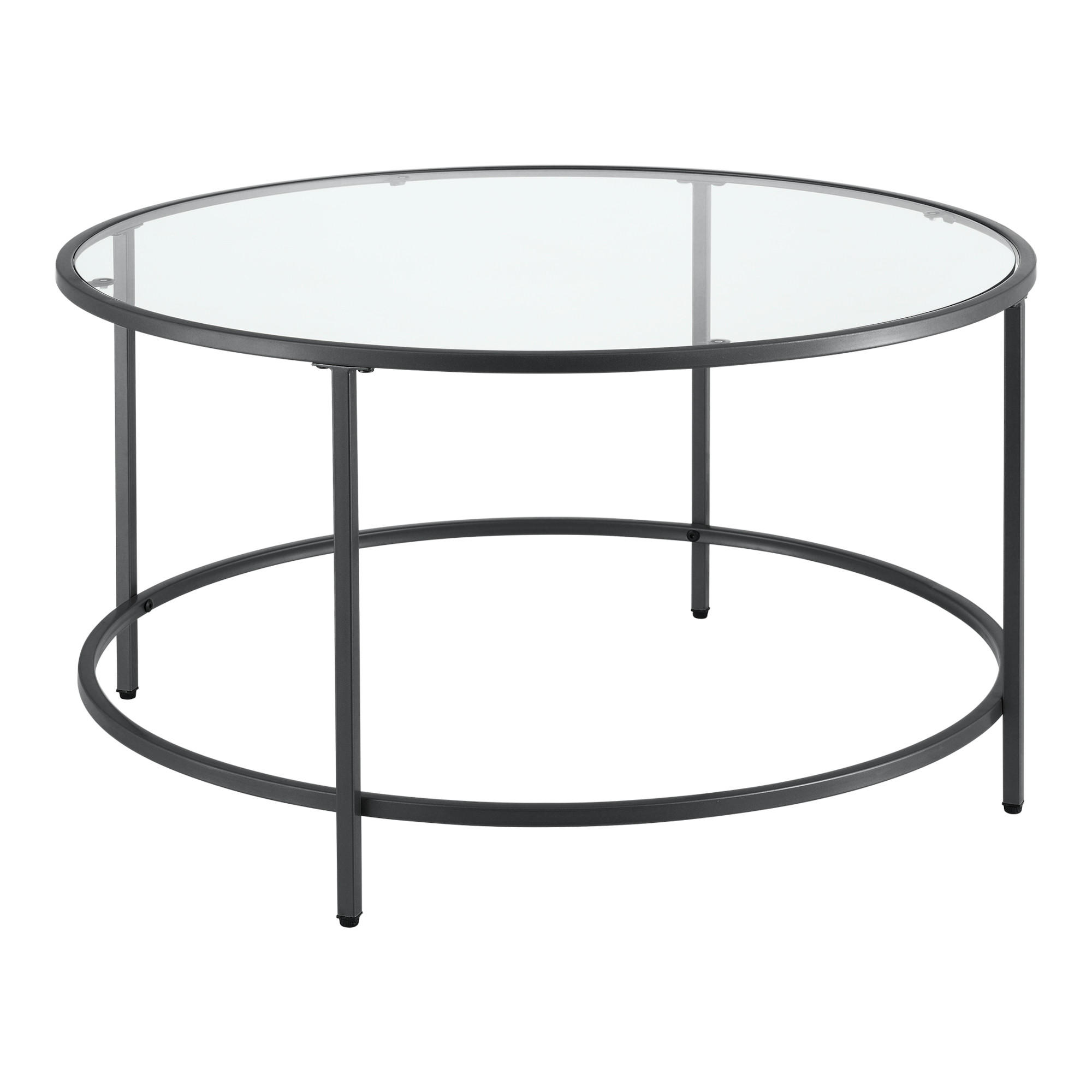 COUCHTISCH Kouvola 84/84/46 - Schwarz, Glas (84/84/46cm) - [en.casa]