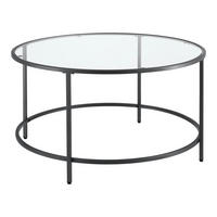 COUCHTISCH Kouvola 84/84/46 - Schwarz, Glas (84/84/46cm) - [en.casa]