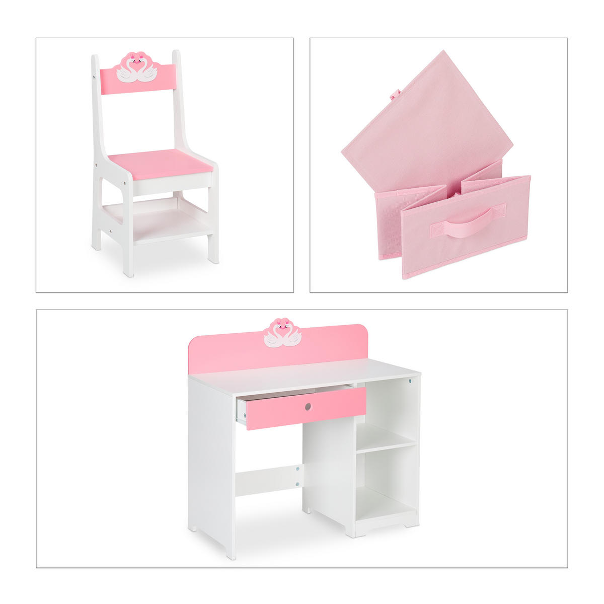 KINDERSCHREIBTISCH - Multicolor, Holzwerkstoff (80/79.5/40cm) - Relaxdays