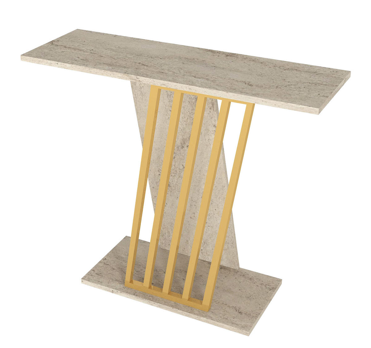 KONSOLENTISCH Gravity Beige Granit Optik - Beige, Holzwerkstoff (29/90/77cm) - moebel17