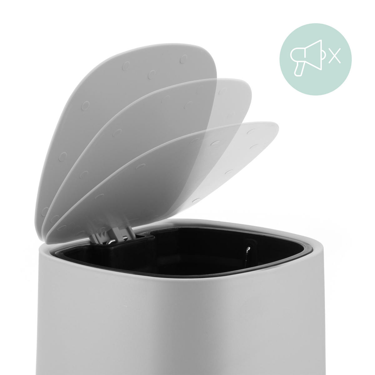 BAD-MÜLLEIMER - Grau, Kunststoff/Metall (21.5/25/21.5cm) - Relaxdays