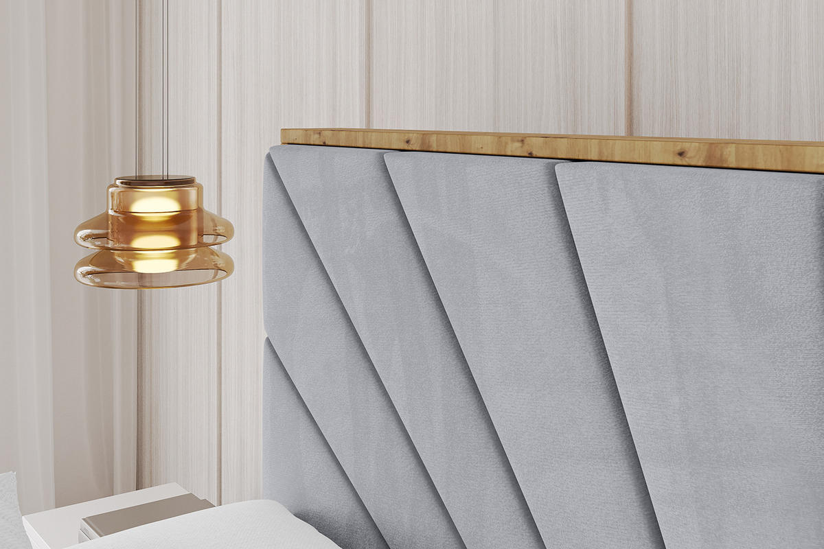 POLSTERBETT mit Bettkasten, Fußteil und Lattenrost, Boxbett mit Matratze H3/H4 - ENZO6-Z 120x200 Hellgrau - Hellgrau, Holzwerkstoff/Textil (120/200cm) - ALTDECOR