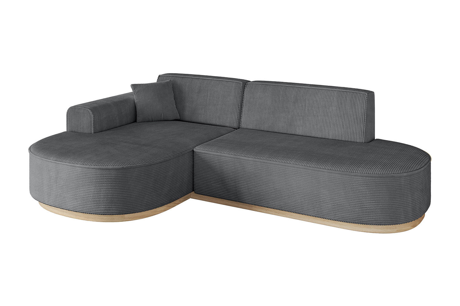 ECKSOFA Ottomane Links MARI-L1-v1 - 243x171x83 cm Dunkelgrau Cord - Dunkelgrau, Holzwerkstoff/Textil (243/171cm) - ALTDECOR