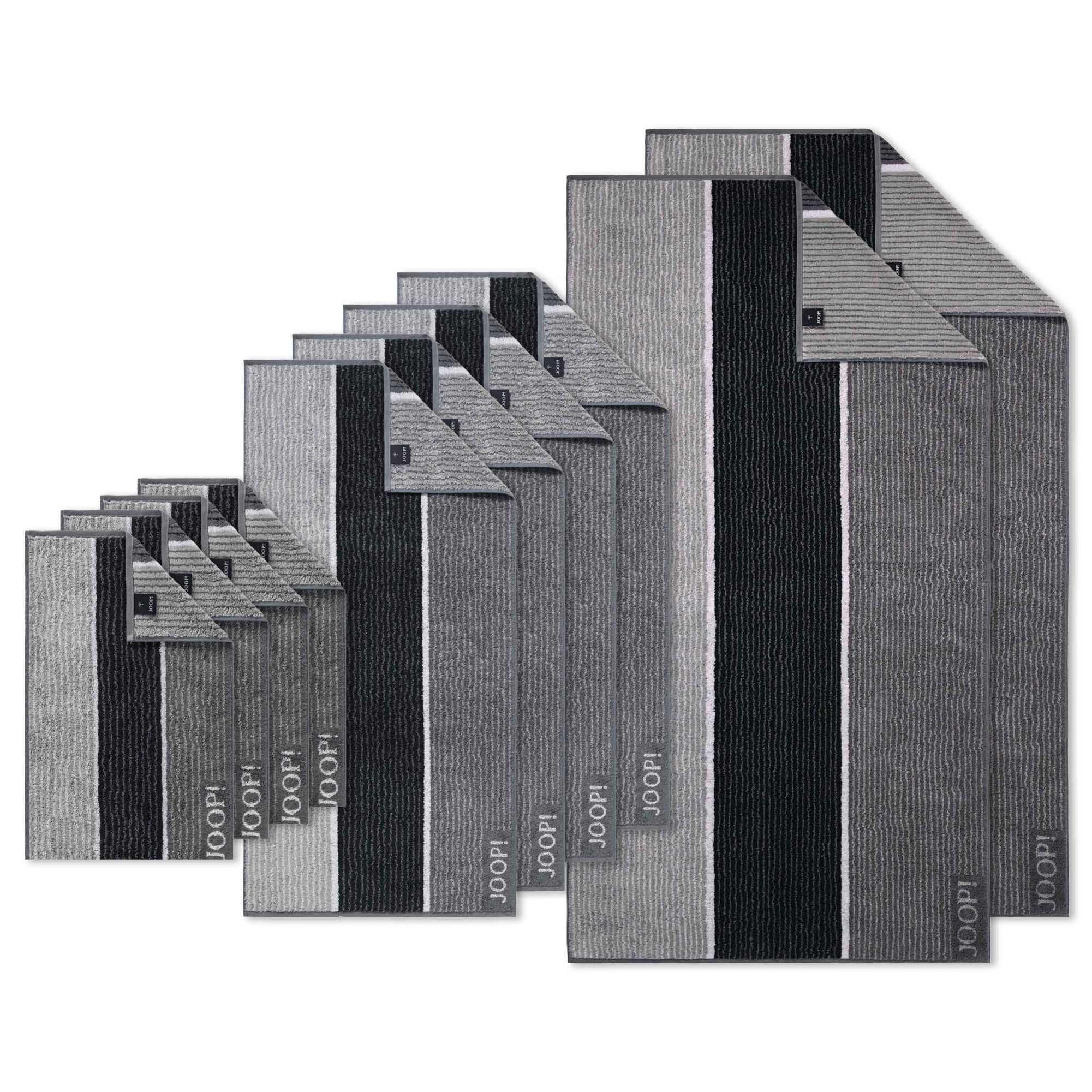 HANDTUCH Unisex Signature Lines Grau Baumwolle 10er Pack - Schwarz, Textil (60/120cm) - Joop!